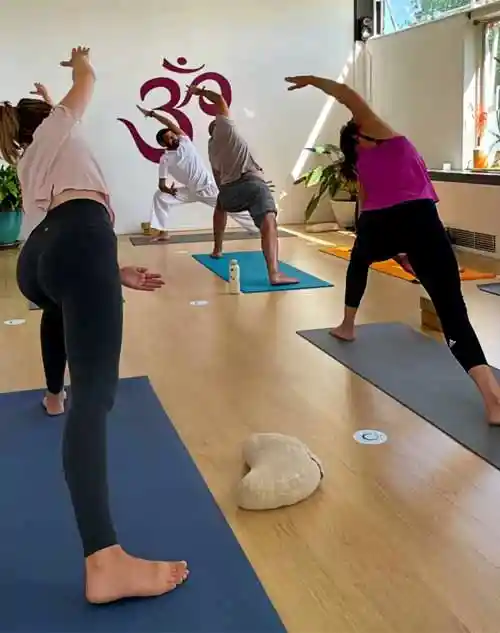Students practicing Hatha Yoga during 200 Hour Yoga Teacher Training in Bali