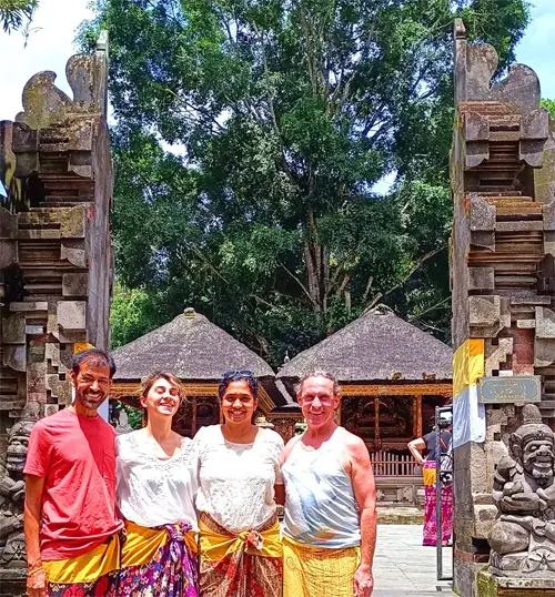 yoga students visit places in bali during the yoga teacher training course